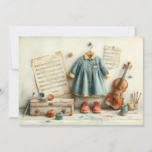 Invitation Petite violoniste – Fille de 1er anniversaire