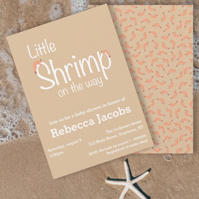 Invitation Petites crevettes sur le chemin Baby shower Invita (Créateur téléchargé)