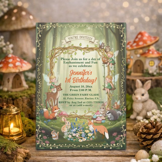 Invitation Petites Fées Forêt Fantaisiste Fête d'anniversaire (Créateur téléchargé)