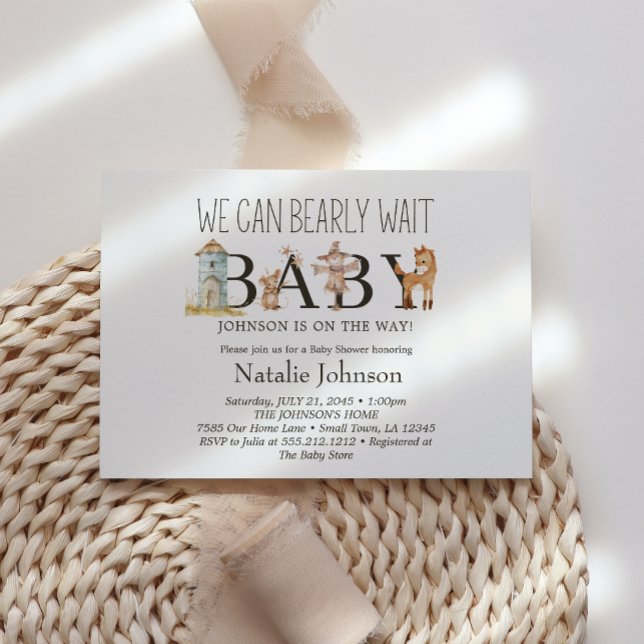 Invitation Petites fermes de pépinière Animaux Baby shower In (Créateur téléchargé)