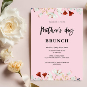 Invitation Petites fleurs colorées Déjeuner de la mère