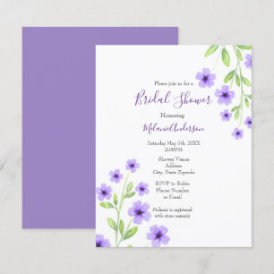Invitation Petites fleurs d'aquarelle violette