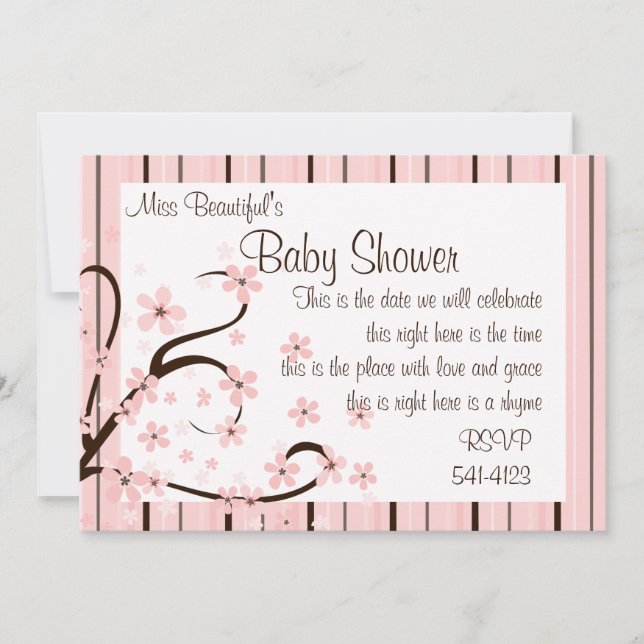 Invitation Petites fleurs roses (Devant)