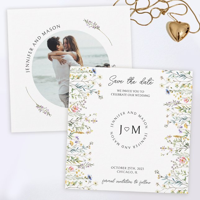 Invitation Petites fleurs rustiques fleur sauvage Enregistrer (Créateur téléchargé)