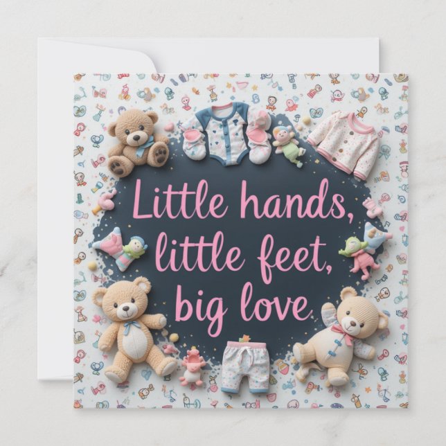 Invitation Petites mains petits pieds (Devant)