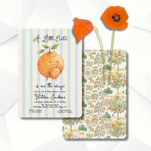 Invitation Petites Oranges Cutie Baby shower Toile