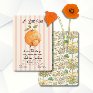 Invitation Petites Oranges Cutie Baby shower Toile