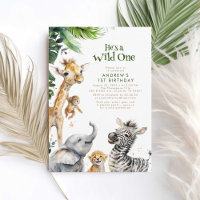 Petits Animaux Jungle Safari Sauvage Un 1er annive