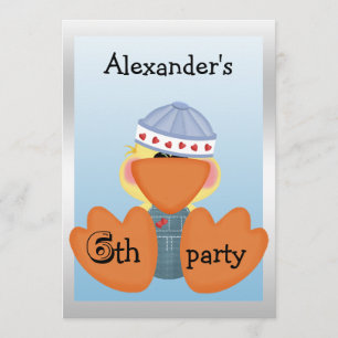 Invitation Petits canards, Coeurs d'amour et bateaux 6e anniv