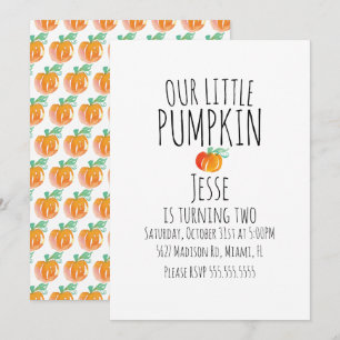 Invitation Petits citrouilles d'Halloween à l'aquarelle moder