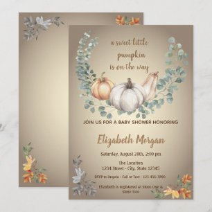 Invitation Petits citrouilles, Feuilles, Baby Shower d'automn