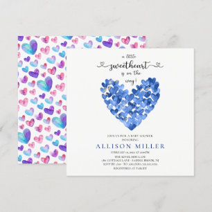Invitation Petits Coeurs Amoureux Garçons Baby shower Invitat