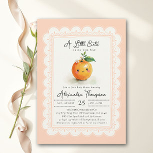 Invitation Petits Cuteis Coquilles d'Orange Floral Baby Showe