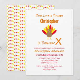 Invitation Petits dindonneaux anniversaire