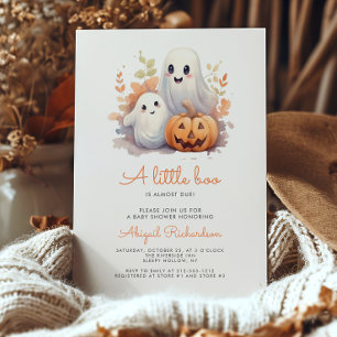 Invitation Petits fantômes citrouille automne bébé shower