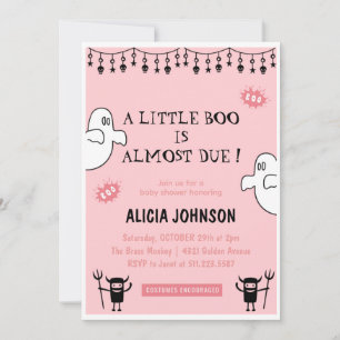 Invitation Petits fantômes de Halloween pour Baby shower