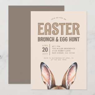 Invitation Petits Lapins Mignons Pâques Brunch et Chasse aux 