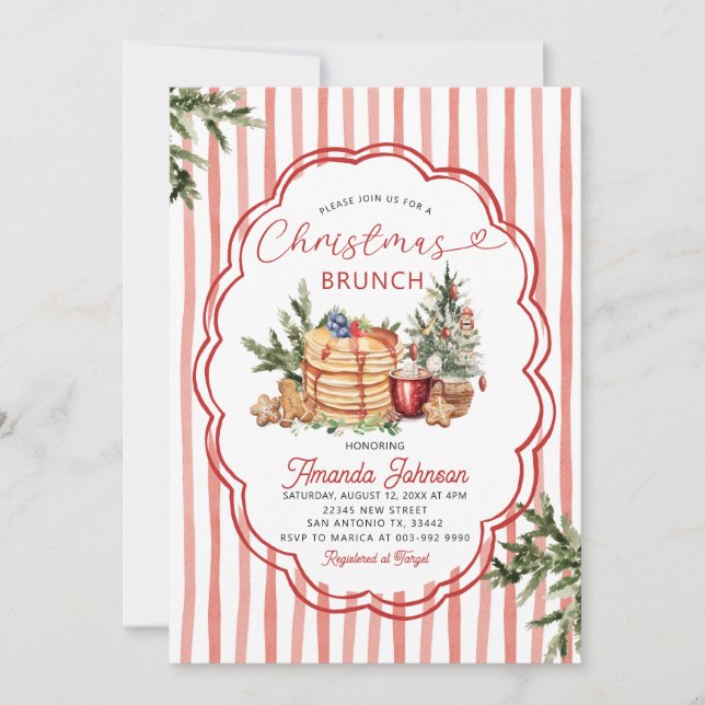 Invitation Petits Pancakes & Pin de Noël Brunch de Noël (Devant)