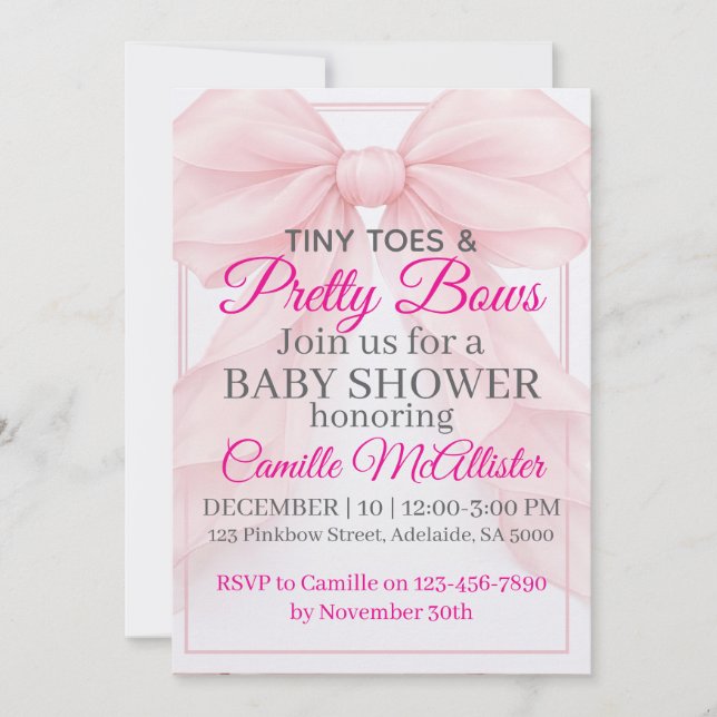 Invitation Petits Pieds et Jolies Rubans (Devant)
