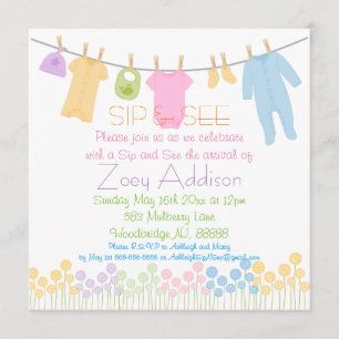 Invitation Petits vêtements Sip and See