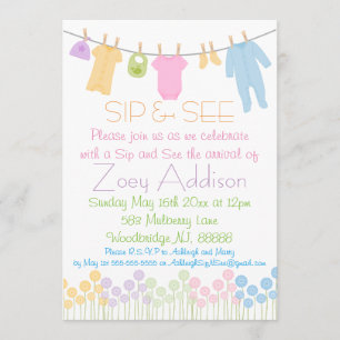 Invitation Petits vêtements Sip and See