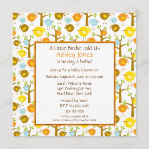 Invitation Peu de baby shower de birdie