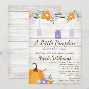Invitation Peu de baby shower de fille de lavande de pot de