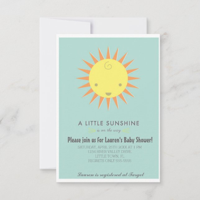 Invitation Peu de baby shower de soleil (Devant)