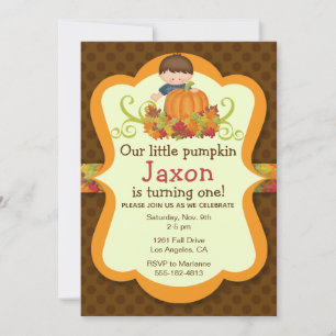 Invitation Peu d'invitation d'anniversaire d'automne de