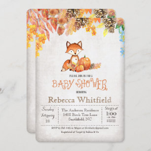 Invitation Peu d'invitation de baby shower de citrouille de