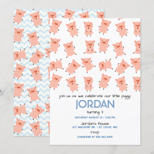 Invitation Peu d'invitation porcine de fête d'anniversaire