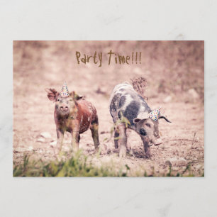 Invitation Peu d'invitation porcine de partie