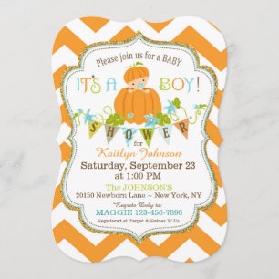 Invitation Peu d'invitations de baby shower d'automne de