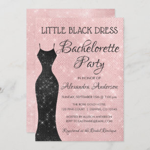 Invitation Peu robe noire rougissent partie rose de