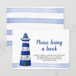 Invitation Phare   Baby shower Nautique Apporter Un Livre