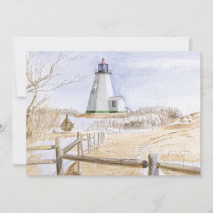 Invitation Phare de Plymouth Aquarelle