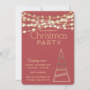 Invitation phare or entreprise Noël fête In