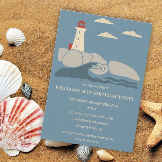 Invitation Phare sur une fête de la côte rocheuse (Créateur téléchargé)