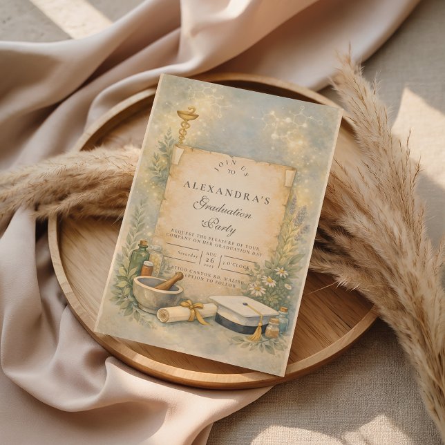 Invitation Pharmacie de remise des diplômes en blouse blanche (Créateur téléchargé)