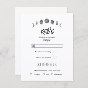 Invitation Phases de lune blanche Aquarelle Mariage minimal R