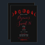 Invitation Phases de Lune noire rouge foncé Mariage gothique<br><div class="desc">Personnaliser pour tout événement</div>