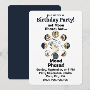 Invitation Phases d'humeur drôles au lieu de phases de lune p