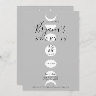 Invitation Phases Lune Cycles Gris & Blanc Doux 16