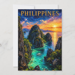 Invitation Philippines : Coucher de soleil tropical sur la cô