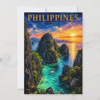 Invitation Philippines : Coucher de soleil tropical sur la cô
