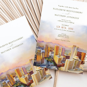 Invitation Phoenix Arizona Skyline Destination Mariage