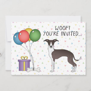 Invitation Phoque Et Blanc Italien Greyhound Chien Anniversai