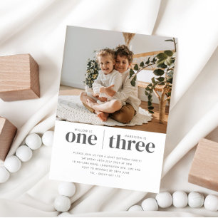 Invitation Photo 1er et 3e anniversaire conjoint