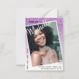 Invitation PHOTO 21e Anniversaire BUDGET Glitter C