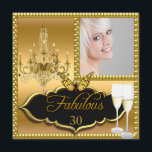 Invitation Photo 30th Birthday Party Elegant Gold Butterfly<br><div class="desc">Fabulous Elegant Black 50th 40th,  30th,  60th,  Birthday Party Butterfly Black Gold Champagne Chandelier Ajouter Votre Photo Femme Invitation Formelle Utilisation pour tout événement invitation Personnaliser pour changer d'âge et de détails</div>